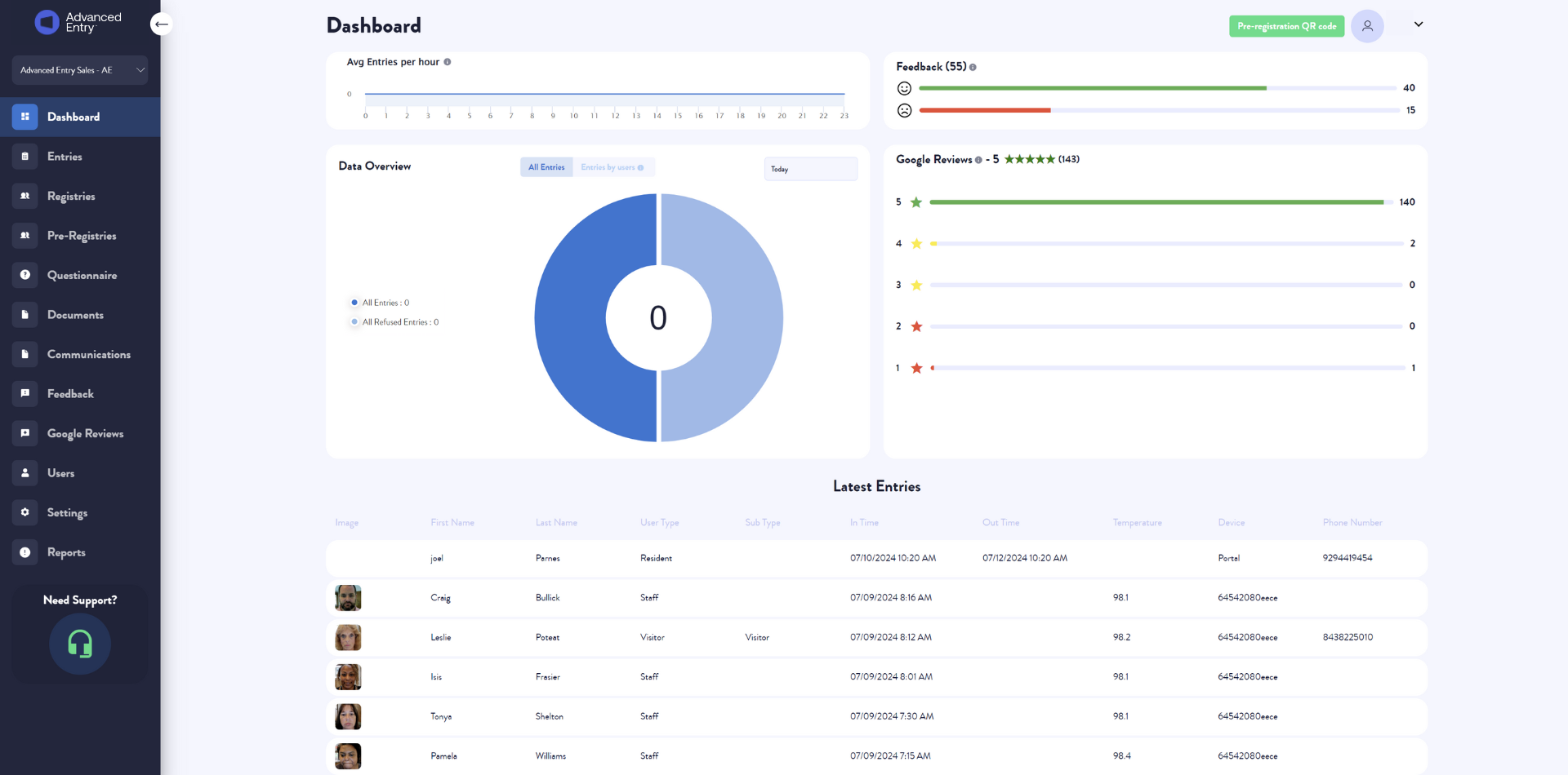screenshot of Advanced Entry